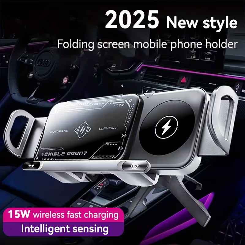 Wireless Charging Car Phone Mount – Auto Rotating 2-in-1 Fast Charger