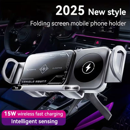 Wireless Charging Car Phone Mount – Auto Rotating 2-in-1 Fast Charger